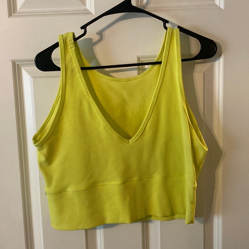 Lululemon neon yellow reversible crop top
